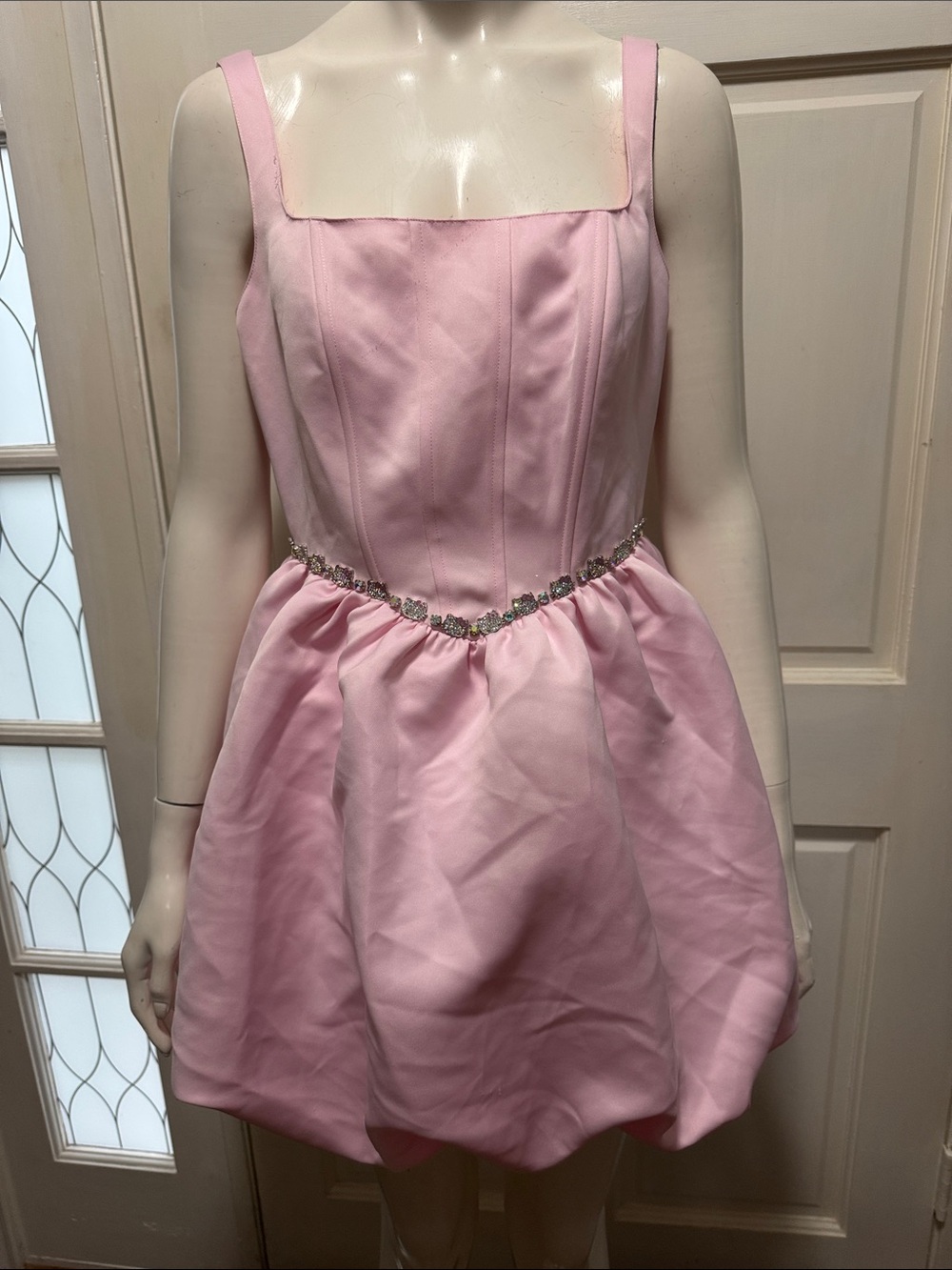 hello kitty forever21 50th anniversary Pink Satin Label Dress Size Medium - Picture 4 of 16